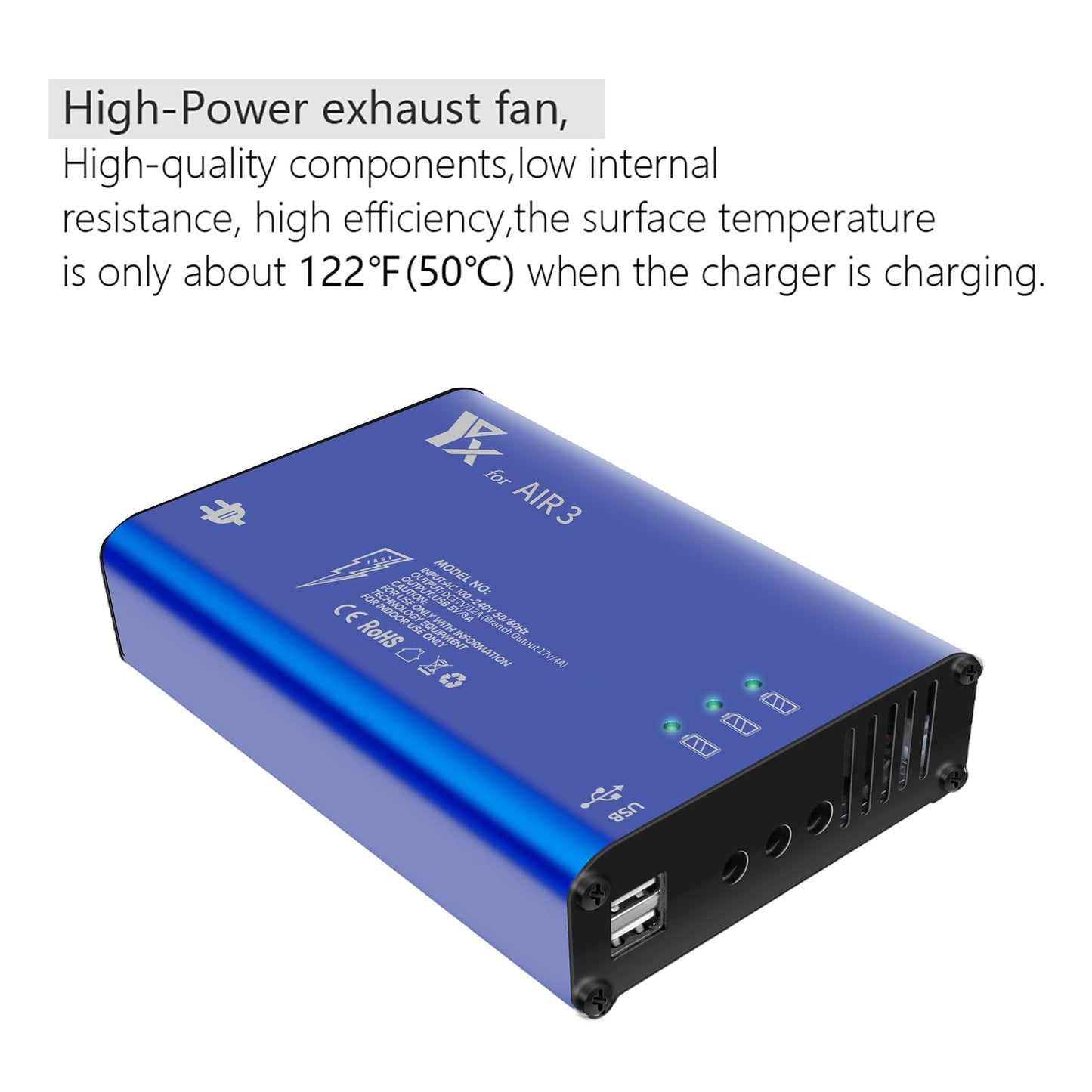 Hanatora Parallel Fast Charger for DJI Air 3,Rapid simultaneous Battery Charging Hub,Multi Drone Charge Accessories