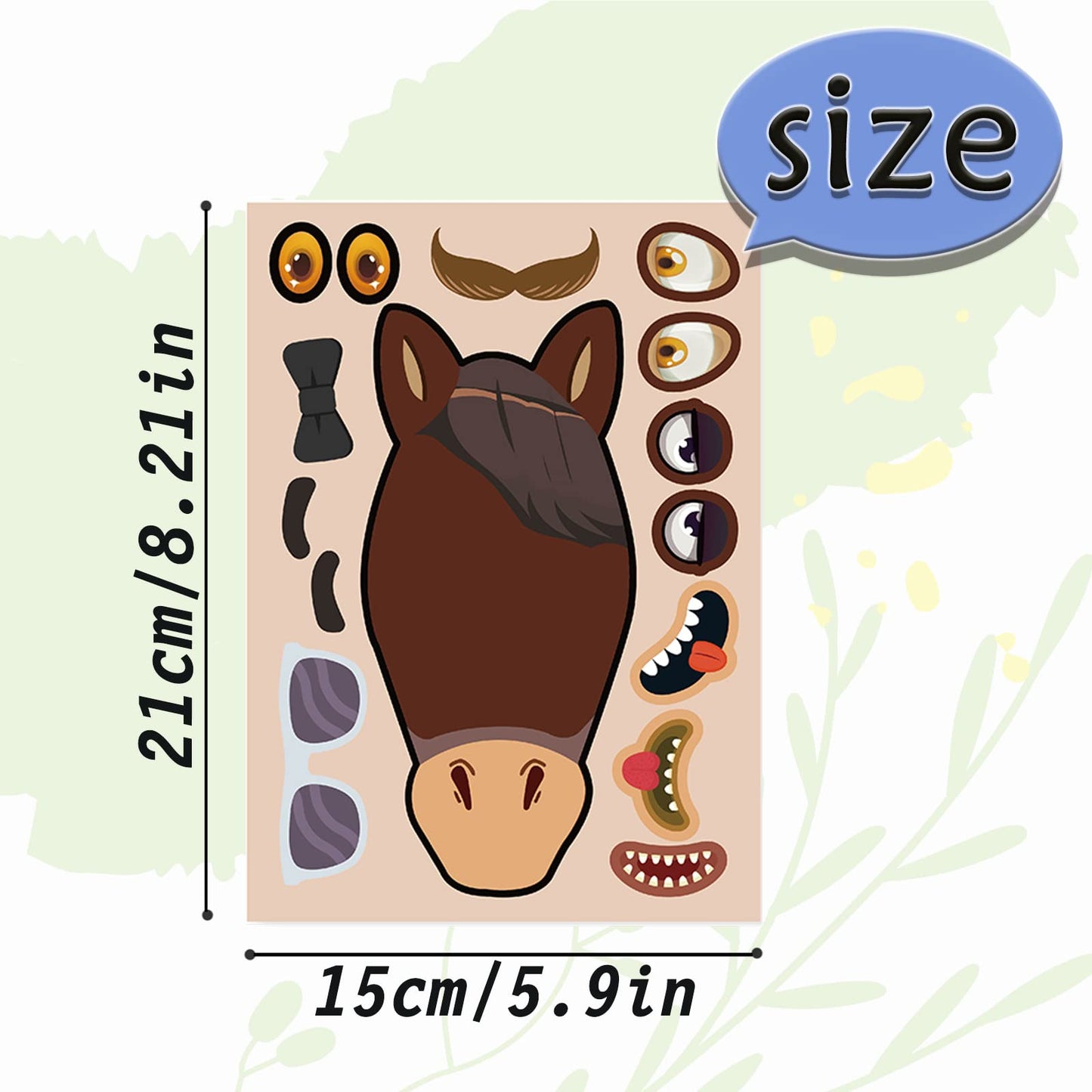 24 Sheets 8.27''  5.9'' Make Your Own Horse Stickers For Kids Toddlers, Make A Face Stickers For Kids Party Favors Activities