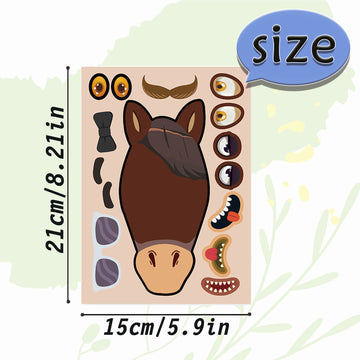 24 Sheets 8.27''  5.9'' Make Your Own Horse Stickers For Kids Toddlers, Make A Face Stickers For Kids Party Favors Activities