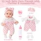 12 Girl Baby Doll Playset with Accessories and Clothes in Gift Box for Little Girls,12 Inch Small Realistic Baby Dolls Pacifier