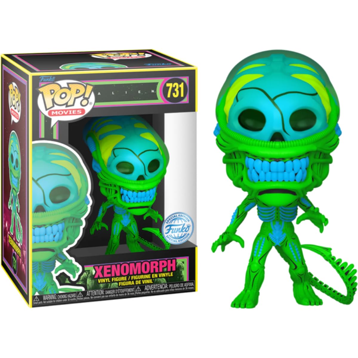 Funko Pop Alien Xenomorph (1979) Blacklight #731 Pop Exclusive Edition