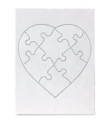 Hygloss Products 12 Blank Heart Puzzles - 8.5 X 9.5 Inches With Surrounding Frame - Ideal For Valentines Day Crafts - Write, Dra