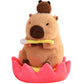 Elainren Kawaii Stuffed Capybara Sitting On Lotus,Furry Capybara Buddha Plush Toy,Ultra-Soft Brown Guinea Pig Plushie Doll Gifts