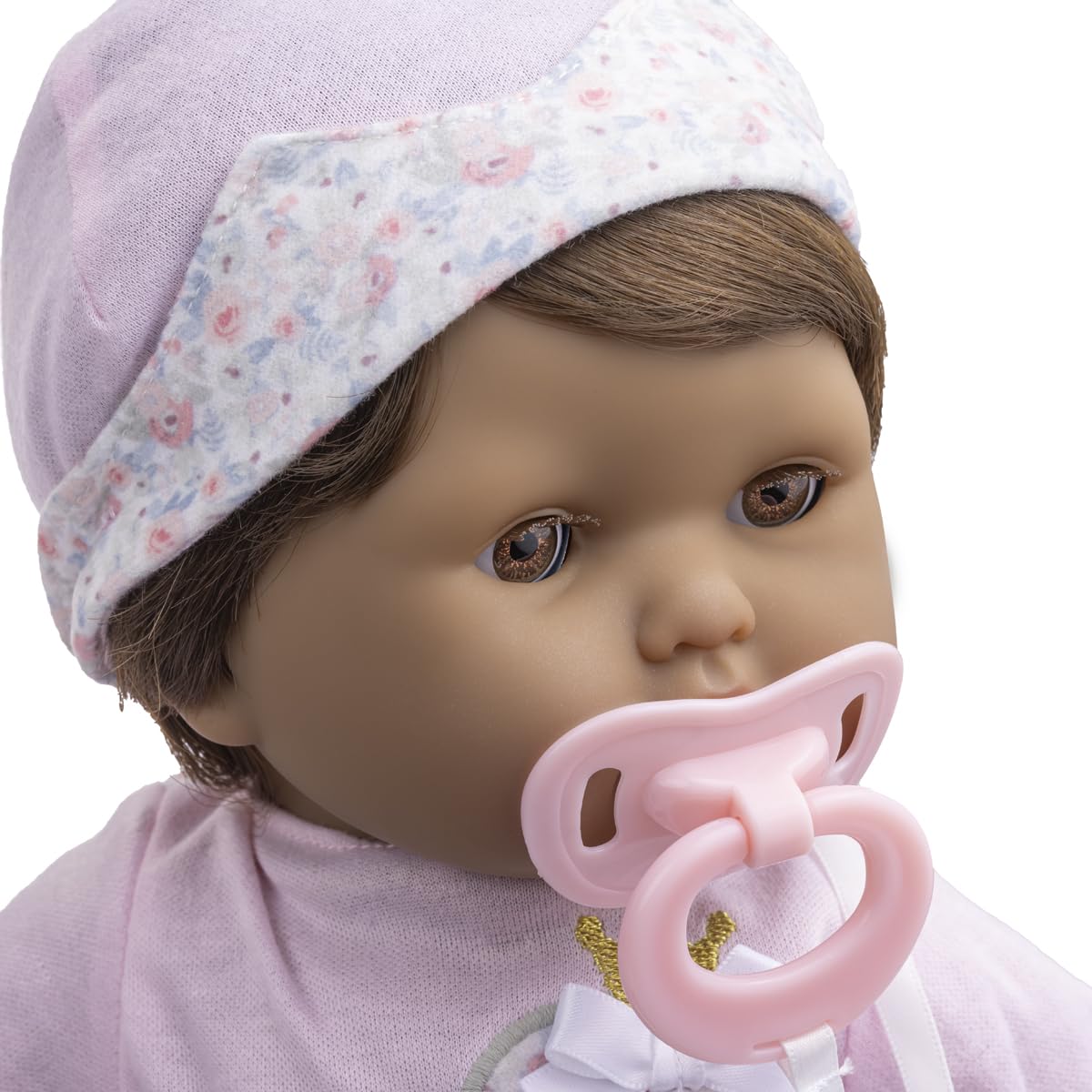 Jc Toys /15 Realistic Soft Body Brown Hair / Brown Eyes Baby Doll With Open/Close Eyes | 10 Piece Gift Set With Bottle, Rattle,