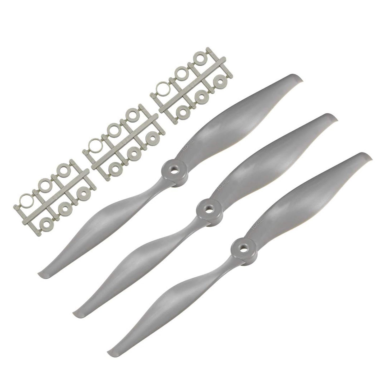 TOP-VIGOR 3pcs CW RC Propellers 1060 10 x 6 Inch 2-Vane RC Vehicle Propellers Replacement for RC Airplane with Adapter Rings Nyl