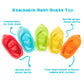Baby Bath Toys For Kids Ages 1-3, 11 Pcs Mold Free Toddler Bath Toys For 2-4 Bathtub Water Table Pool Toys Rainbow Stackable Boats And Spoons For Babies 6-12 Months Early Learning Educational Gift