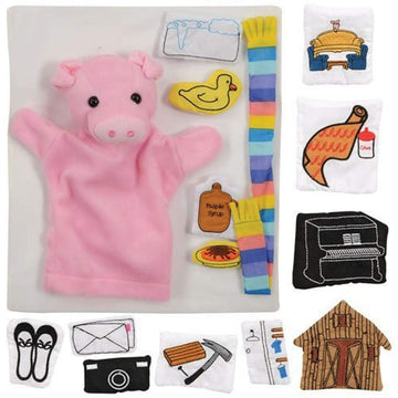 If You Give A Pig A Pancake Puppet And Prop Set For Children, 16-Piece Set With Bag, Ages 3 Years And Up