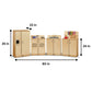 Jonti-Craft 2411Jc Culinary Creations Play Kitchen, 35 X 80 X 15 Inches, Natural Wood, 4 Piece Set