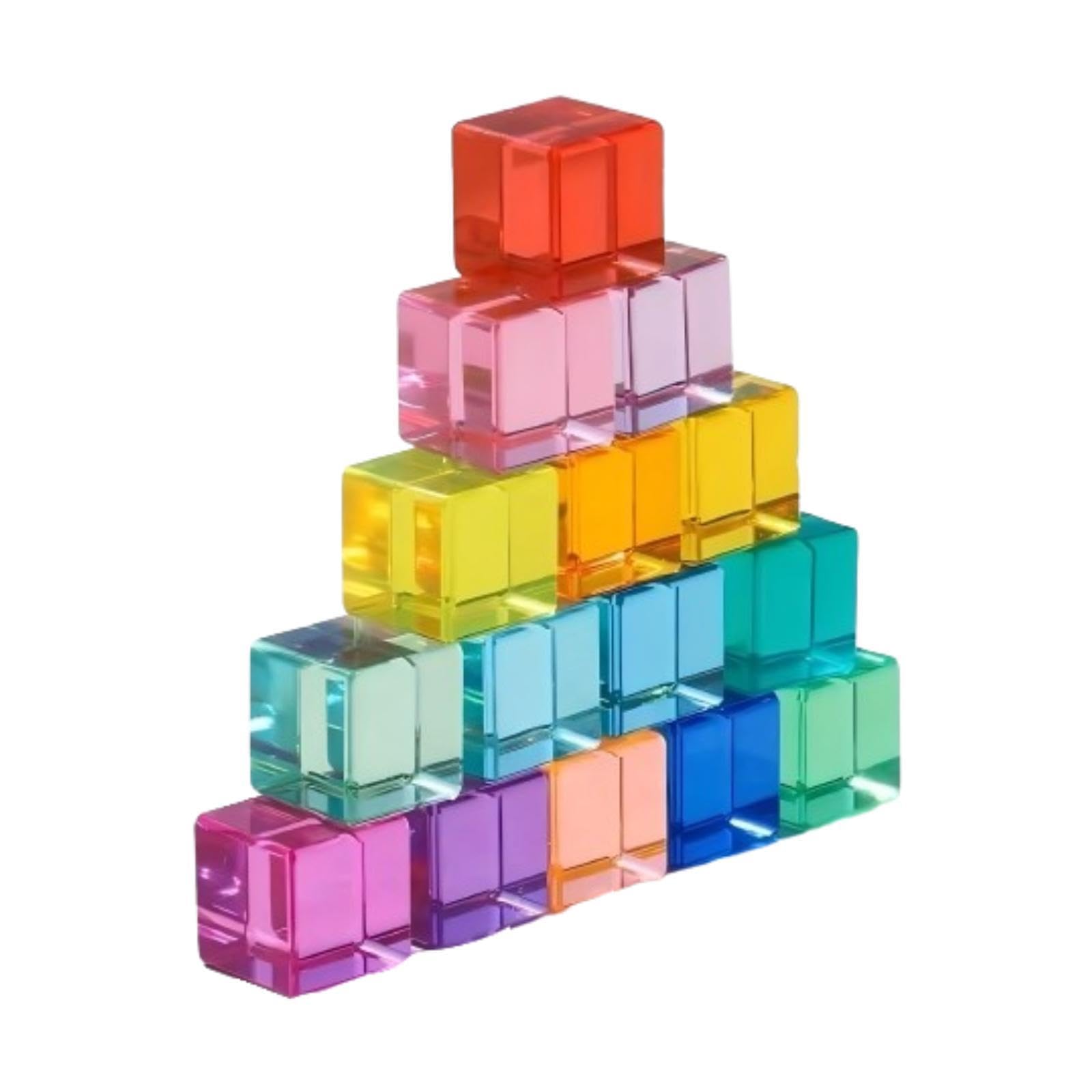 Enakshi Rainbow Building Blocks Set Rainbow Building Acrylic Cube For 36 Kids|Toys & Hobbies | Educational | Other Educational 