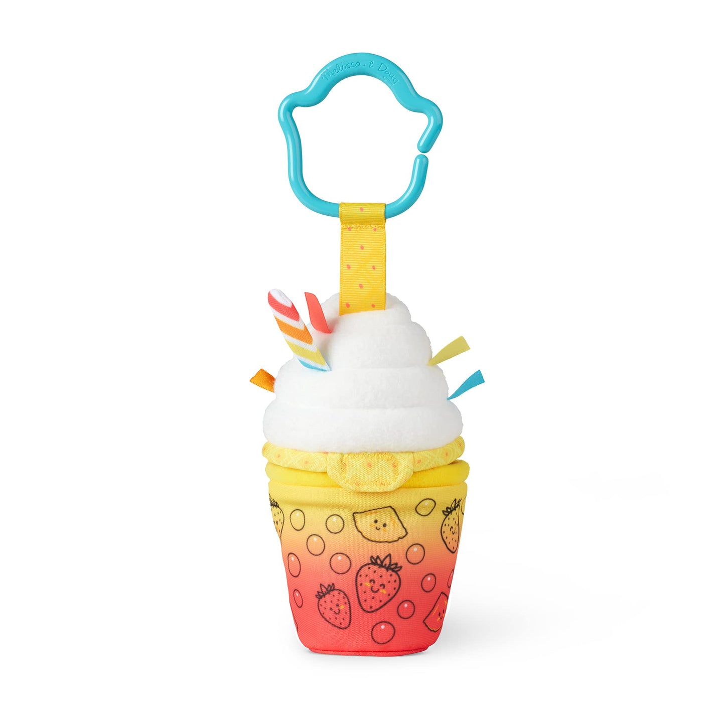 Melissa & Doug Bubble Tea Infant Toy | Multi-Sensory Clip-On | Fabric | Multicolor | Model 30744 | Developmental Toy for 0+