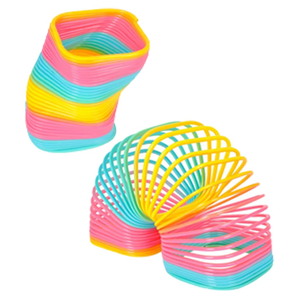 The Dreidel Company Jumbo Square Coil Spring Rainbow, Party Favor For Kids, 4.75' (120Mm) Individually Wrapped (Single)