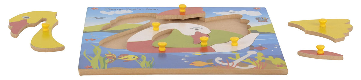 Skillofun Wooden Theme Puzzle Standard Swan Knobs, Multi Color