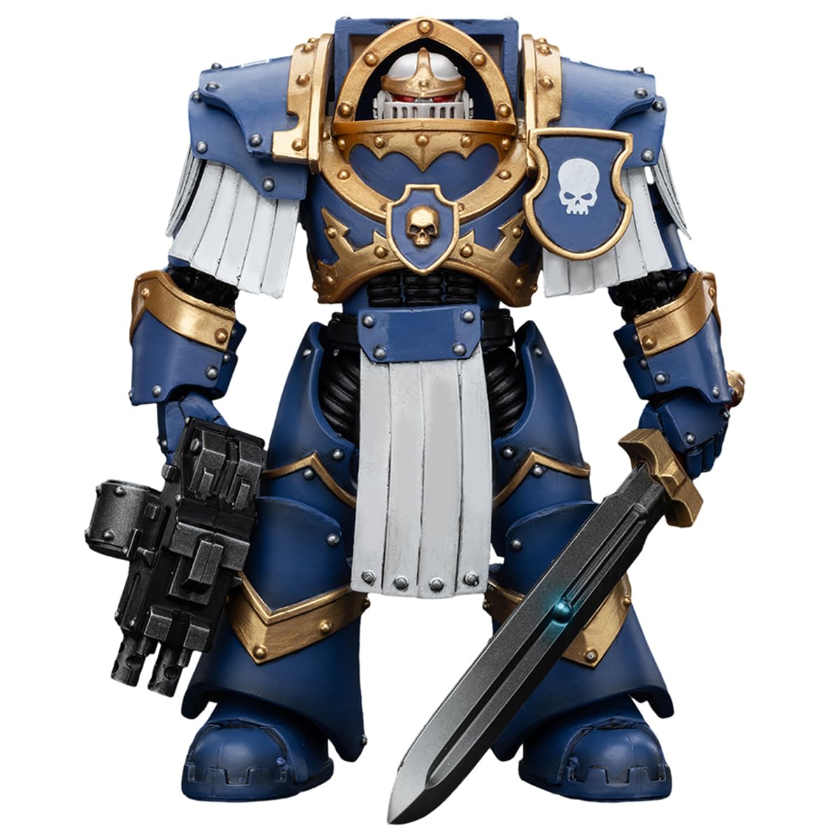 JOYTOY Warhammer 30K Action Figure - Ultramarines Cataphractii Terminator Squad Sergeant, Model JT6953, PVC, Power Sword
