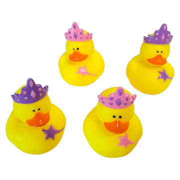Cool Rubber Duckies For Girls Pink And Purple Princess Star (2') Standard Size. (12 Pack) Cute Duck Bath Tub Pool Toys. (Princess Rubber Ducks)