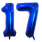 40 Inch Navy Blue 17 Number Balloons Giant 17 Balloons Navy Blue Birthday 17 Balloons 17Th Birthday Anniversary Party Decoration