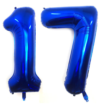 40 Inch Navy Blue 17 Number Balloons Giant 17 Balloons Navy Blue Birthday 17 Balloons 17Th Birthday Anniversary Party Decoration