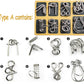 Tanch 16 Pcs Type A+B Different Brain Teaser Metal Wire Puzzles Iq Challenge Magic Trick Unlinking & Linking Game Toys For Kids
