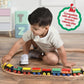 Wooden Train Set 12 PCS - Train Toys Magnetic Set Includes 3 Engines - Toy Train Sets For Kids Toddler Boys And Girls - Compatib