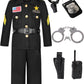 Costumerry Police Officer Costume For Kids Boys Cop Costume Halloween Dress Up (5-7 Years)