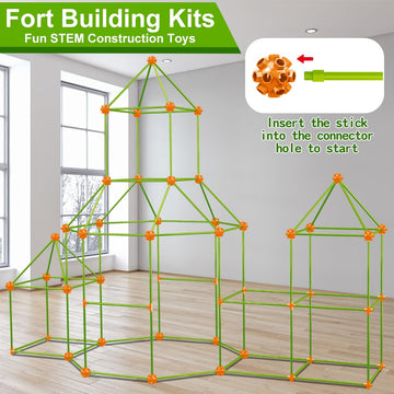 V-Opitos 180 Pack Fort Building Kits for Kids Age 4  5  6  7  8+ Years Old  Creative Building Toys for DIY Castles  Tunnels  Play Tent  Ideal Christmas  Birthday Gifts for Boys & Girls