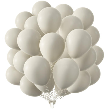Kalor 12 Inch Retro White Sand Balloons, 50 Pcs Latex Helium Balloons For Kid'S Birthday Party, Baby Shower, Wedding, Graduate Party Decorations