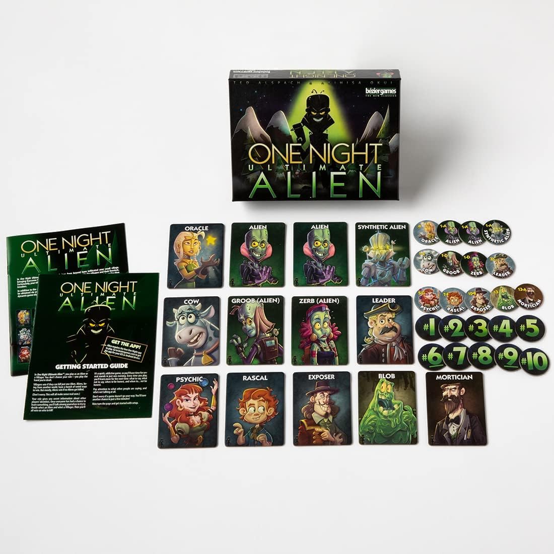Bezier Games One Night Ultimate Alien, Fun Party Game For Large Groups, Fast-Paced Gameplay, Engaging Social Deduction, Hidden Roles & Bluffing, Great Game For Kids & Families