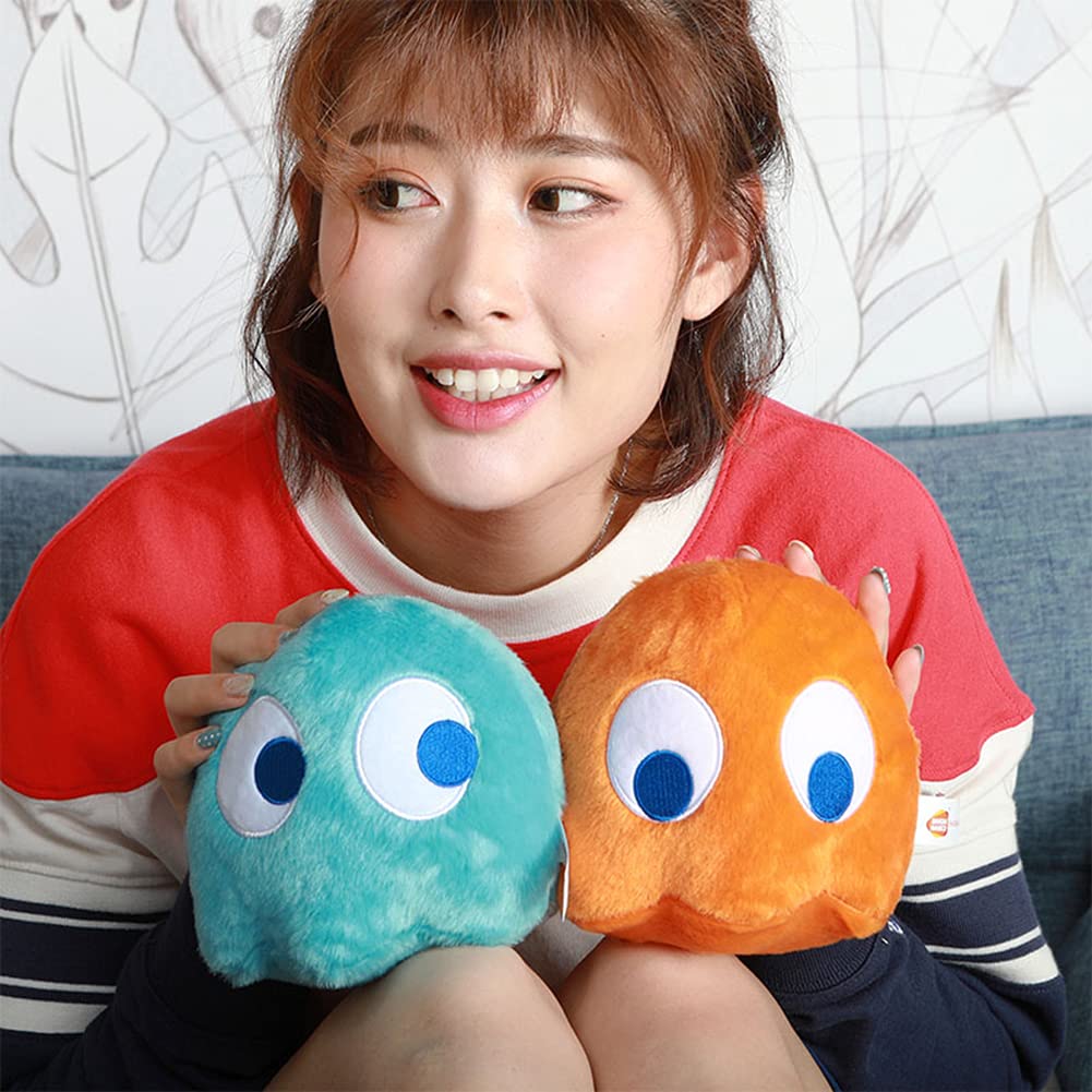 Pac Plush Toy, Ghost Stuffed Plush Toys, Orange Ghost Plush Decor, Soft Birthday Gifts For Kids Girls Boys (6In).