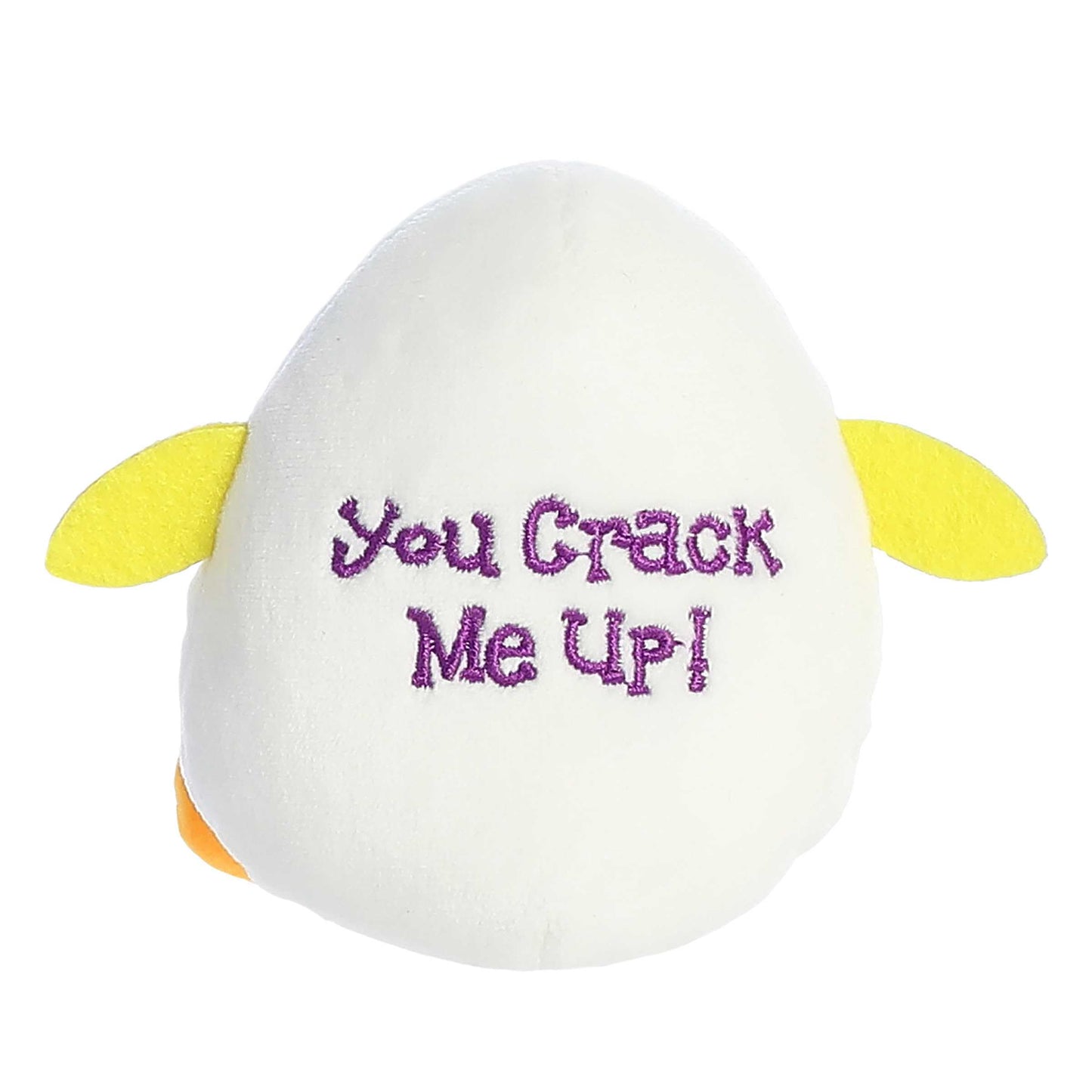 Aurora Punny Eggspressions  Me Up Stuffed Animal - Humorous Wordplay - Playful Expression - Yellow 3.5 Inches