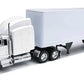 Peterbilt 379 Truck with Dry Goods Trailer White ''Long Haul Trucker'' Series 1/32 Diecast Model by New Ray