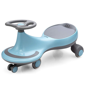 Baby Joy Wiggle Car For Kids, Swing Car With Led Flashing Wheels, No Batteries, Gears Or Pedals, Uses Twist, Turn, Wiggle Movement To Steer, Ride-On Toy For Boys Girls 3 Year Old And Up (Blue)