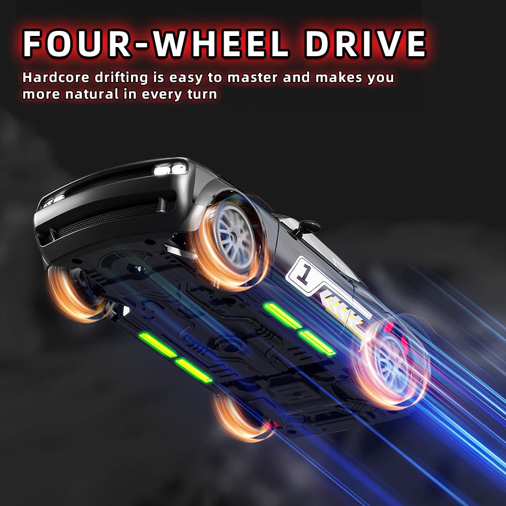 Remote Control Car for Boys Girls Kids, 1:20 4WD RC Drift Car with LED Lights, 20KPH Hight Speed Proportional Throttle Racing Ca
