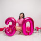 30 Balloon Number, Hot Pink Number 30Th Birthday Balloons 40 Inch, 30 Years Old Hot Pink Birthday Decorations For Men Women, 30T