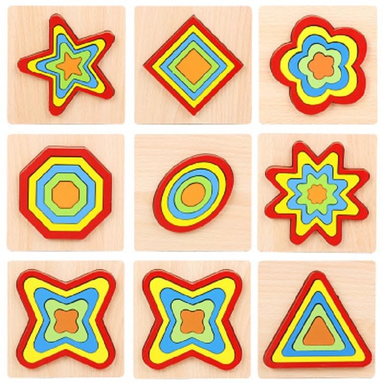 Tokid Toys  Wooden Toddler Shape Puzzles Toys Ages 24, Shape Sorting Puzzles Toddlers, Preschool Learning Early Educational Gif