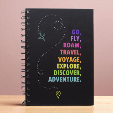 Asera Spiral Diary Notebook | 95 Ruled Pages | A5 Size (21X15 Cm) | For Kids, Students & Office | Birthday Return Gifts (Travel)