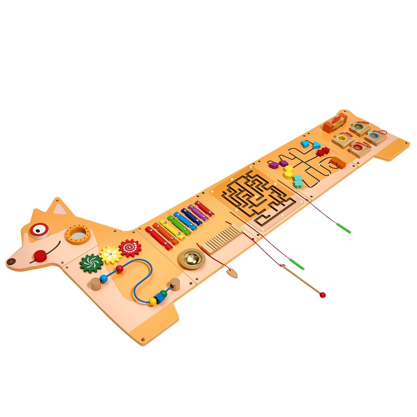 VEVOR Dog Activity Busy Board Wall, 12 Wall Activities Board, Montessori Sensory Wall Panel for Kids 3-12 Years, Sensory Wall Ac