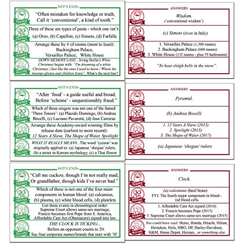 Wit'S End — A Smart, Mind-Bending Trivia & Brain Teaser Game That Will Challenge Your Wits & Knowledge — Adult & Family Night Fun