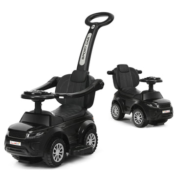 Honey Joy Ride On Push Car, Foot To Floor Ride On Sliding Car Push Handle & Detachable Guardrail, Sound & Lights, Under Seat Storage, Push Cars For Toddlers 1-3, Gift For Kids Boys Girls(Black)