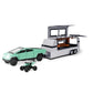 Cybertruck Model: 1/24 Diecast Metal Pick-Up Truck Trailer Toy with Motorcycle with Lights and Sounds for Boys, Ages 3 and Up (G