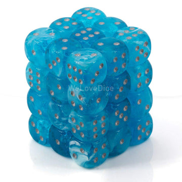 Chessex Manufacturing Chx27966 12 Mm D6 Cube Gnd Luminary Sky & Silver Dice - 36 Piece