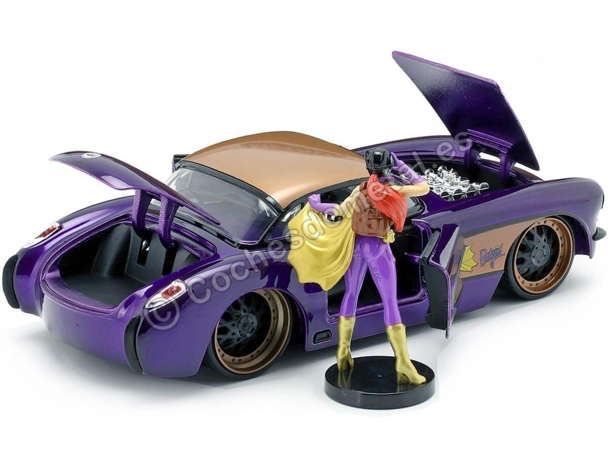 Jada Toys 1: 24 1957 Chevy Corvette W/Batgirl Figure (Blue)