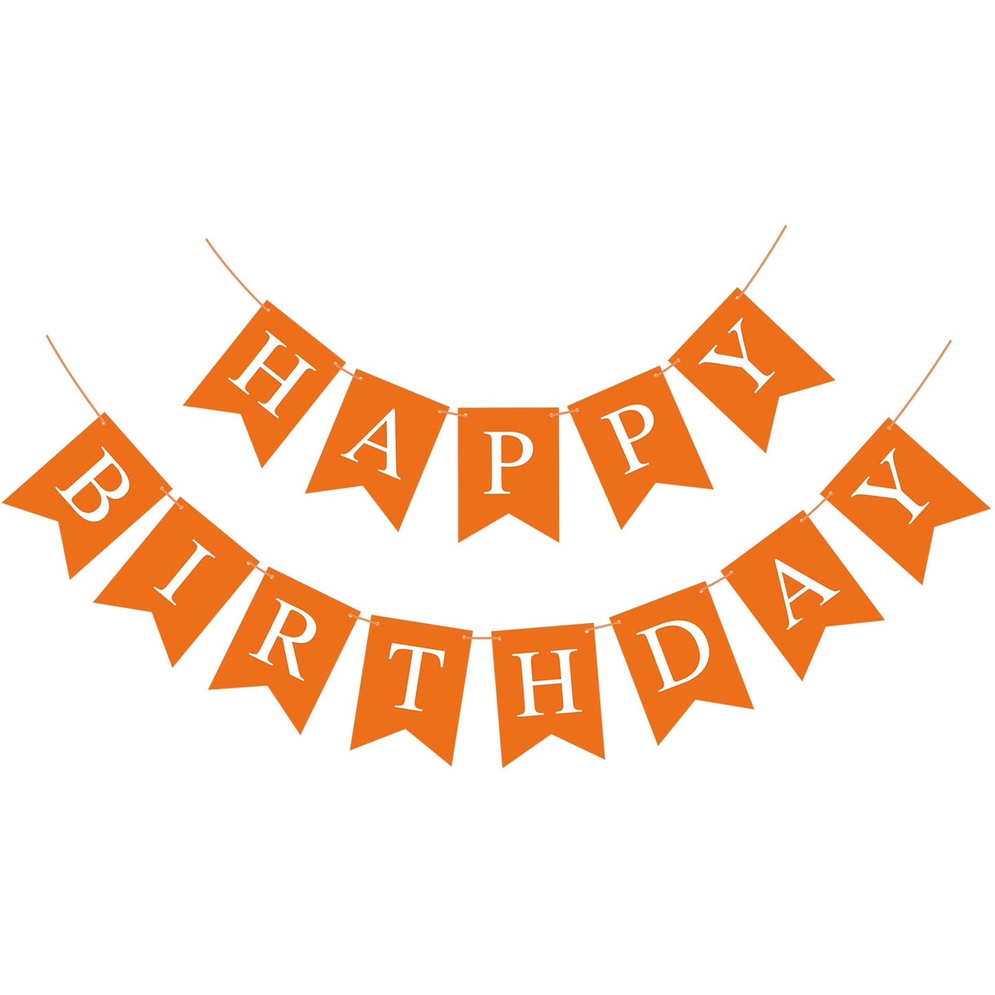 Eaezerav Orange Happy Birthday Banner Sign, Birthday Garland Bunting Banner Tea Party Decorations, Fall Halloween Thanksgiving B