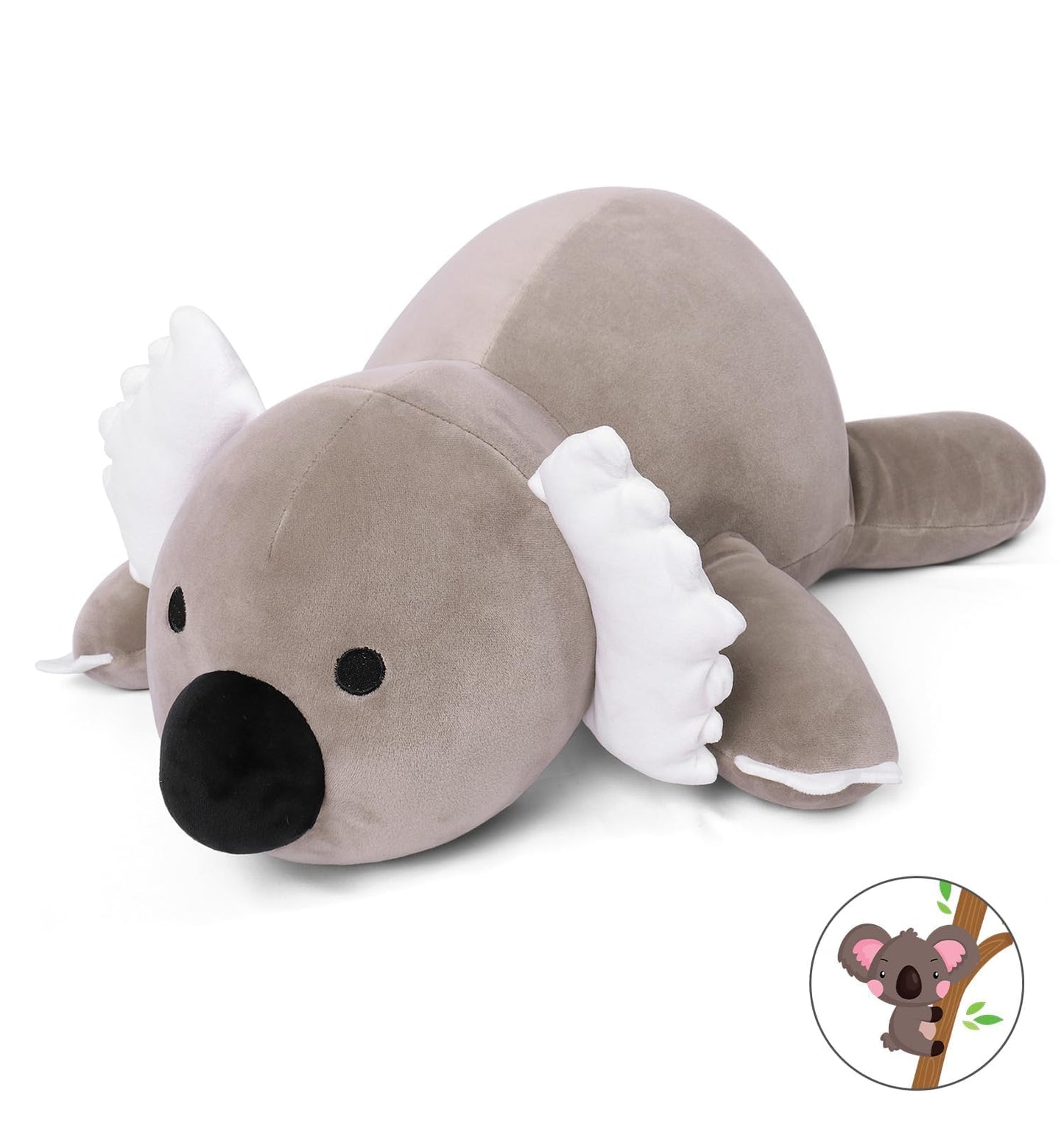 24' Weighted Stuffed Animals, 4.2Lb Cute Weighted Koala Plush Toy Throw Pillows Giant Cuddle Plushies Dolls (Koala)
