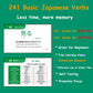 241 Japanese Verbs Flash Cards (Jlpt N5 & N4) With 10 Common Japanese Tenses