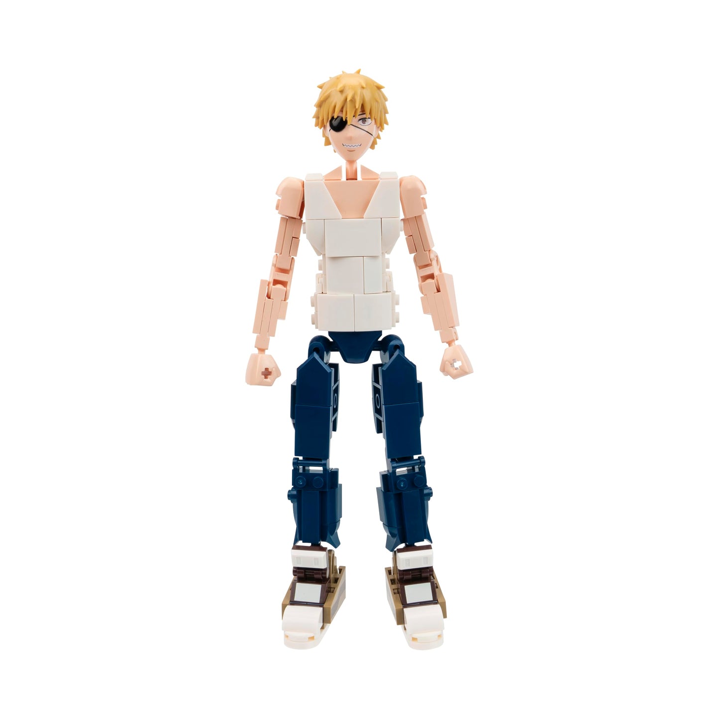 BLDR Chainsaw Man Denji and Pochita Building Set - 9.5-Inch and 2-Inch Buildable Articulated Action Figures  0078
