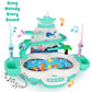Magnetic Baby Fishing Toy Set, 3 In 1 Fishing Game For Toddlers & Kids With Slideway & Music Story, 10 Fish, 3 Dolphins, 2 Toy F