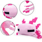 Weddye Pixel-Style Plush Axolotl Toy, 8" Cotton Soft Character, Video Game-Inspired Collectible, Pink
