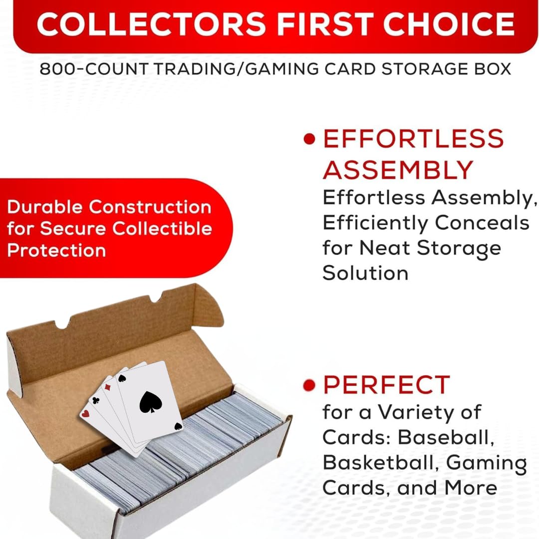 (3) Premium 800 Count Storage Box Trading Card Storage Box Cardboard Perfect Baseball Card Storage Box - Made In The Usa