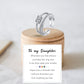 Anxiety Ring For Daughter, 18K White Gold Fidget Ring For Daughter From Mom To My Daughter Cubic Zirconia Adjustable Thumb Stres