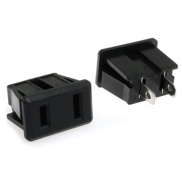 E-Outstanding Us Socket 5Pcs 2 Pins 15A/125V Ac Panel Mount Power Outlet Industrial Plug Power Receptacle Black