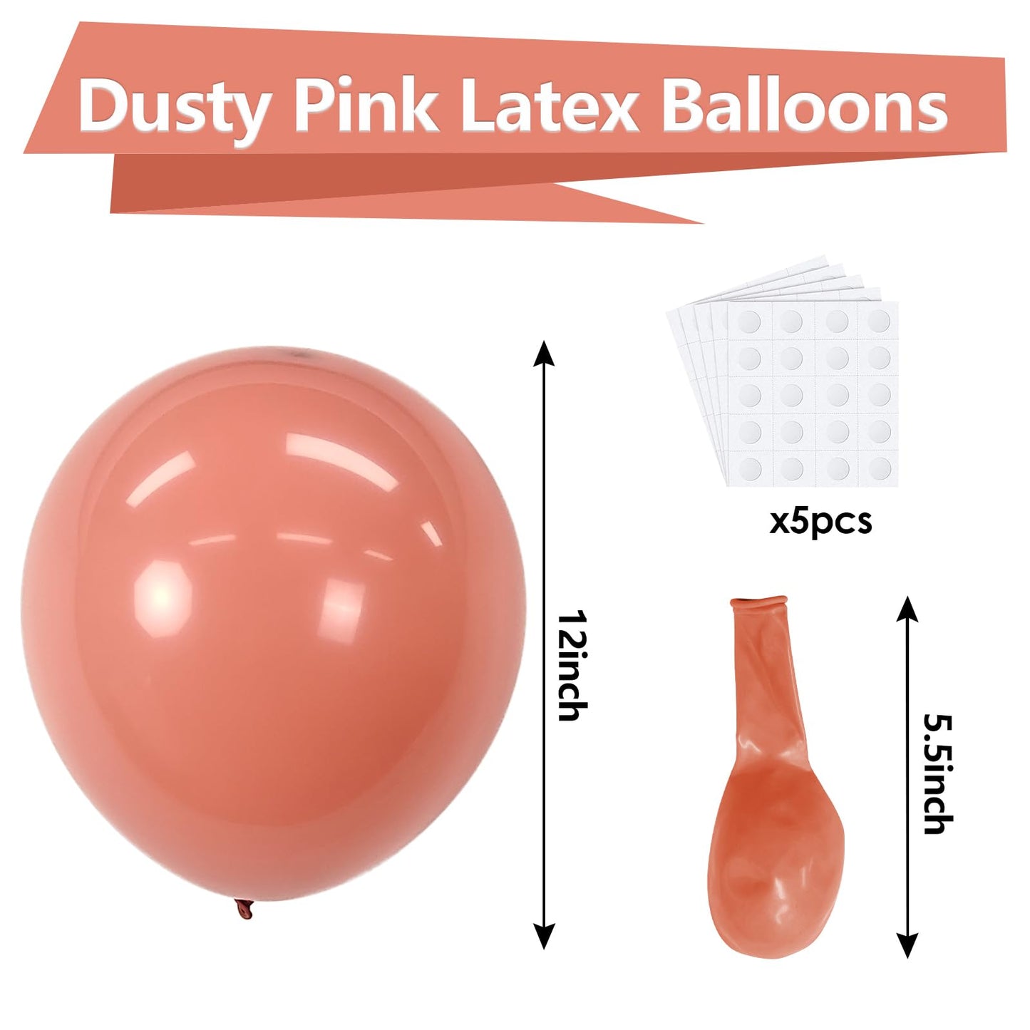 Bezente Dusty Pink Latex Party Balloons - 100 Pack 12 Inch Round Helium Blush Pink Rose Pink Balloons For Birthday Wedding Anniv